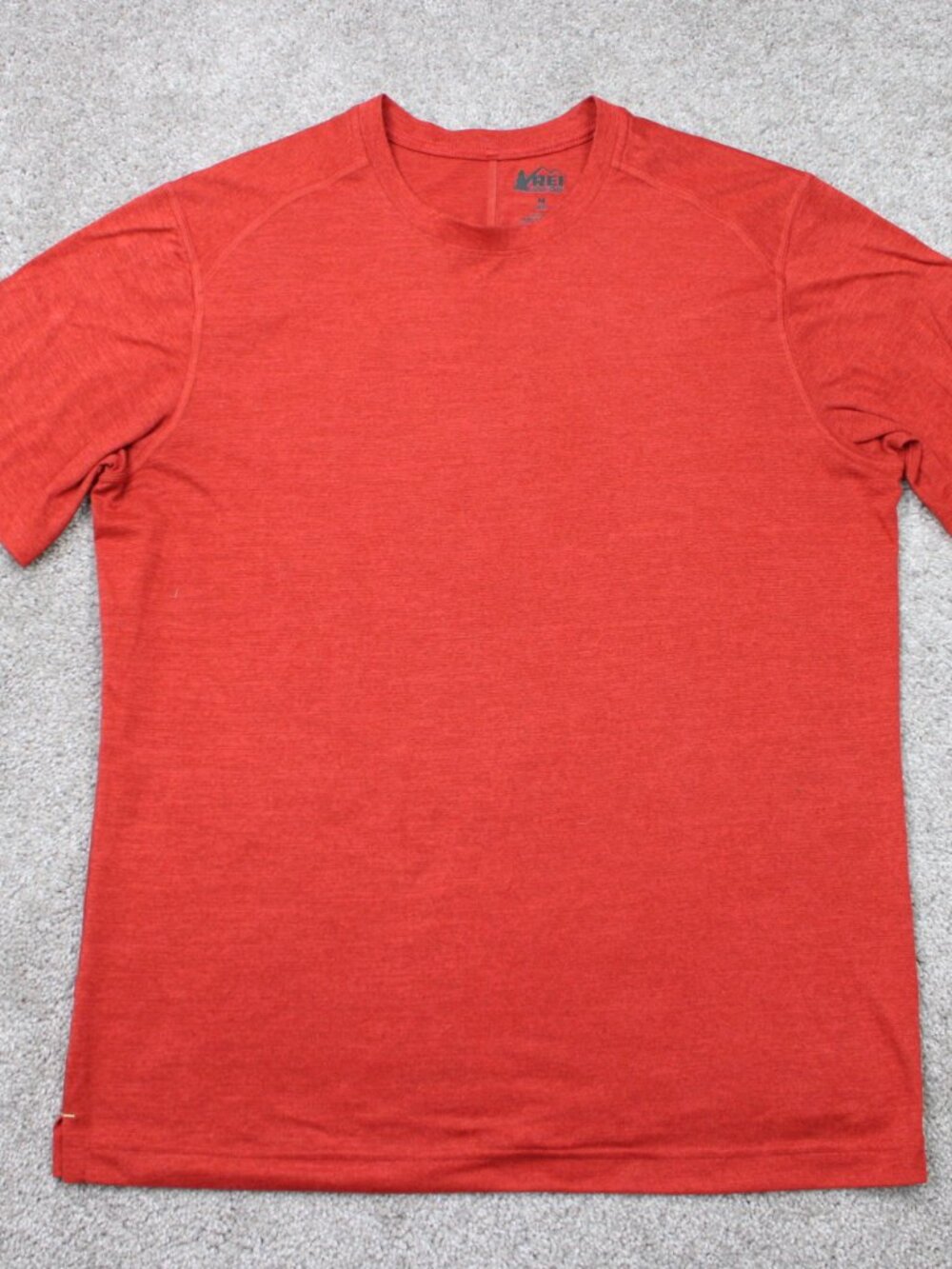 REI Co-op Shirt Mens Medium Red Balance Crew Polyester Short Sleeve Pullover